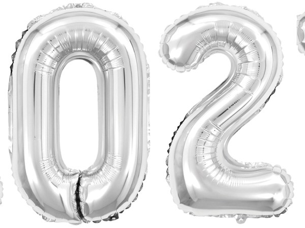 2027 Silver Number Balloons