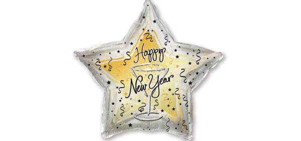 Star Design New Years Eve Microfoil Balloon