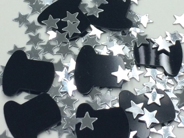 Silver and Black Metallic Confetti