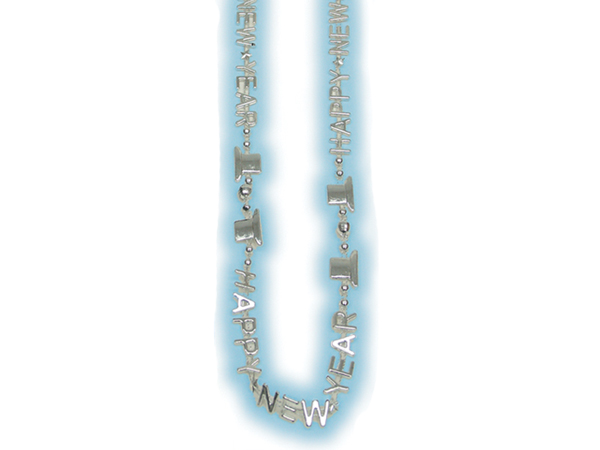 Silver Happy New Year Beads
