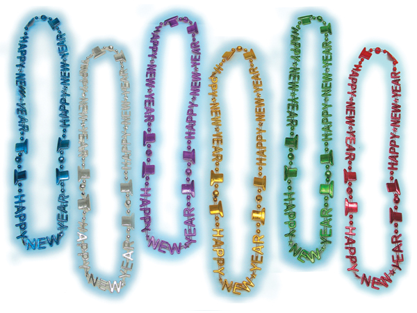 Assorted Happy New Year Beads
