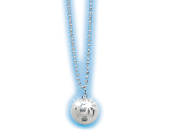 Silver Bead Necklace w/Disco Ball