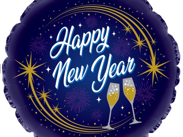 17" Happy New Year Microfooil Balloon