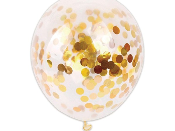 Gold Confetti Filled Balloons