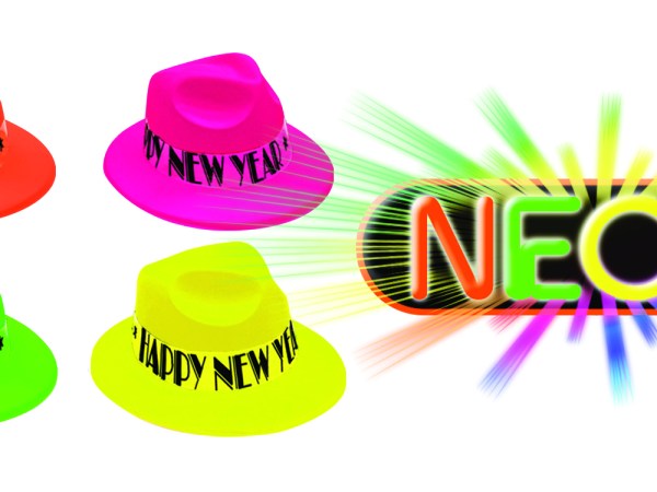 Neon Plastic Fedoras